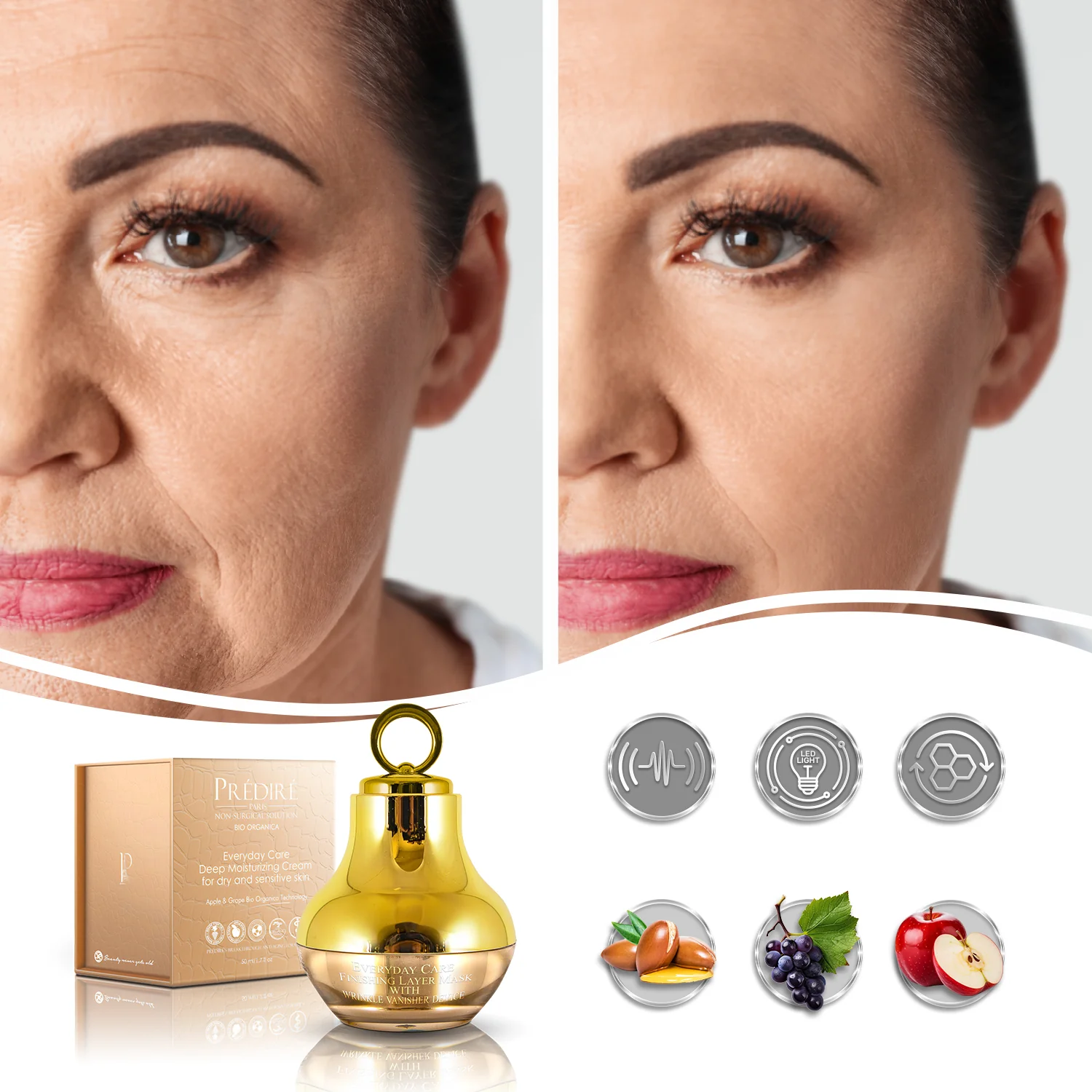 Everyday Care Finishing Layer Mask with Wrinkle Vanisher Device | 3-In-1 with LED Treatment, Massager for Blood Circulation, & Wrinkle Eraser - Image 5