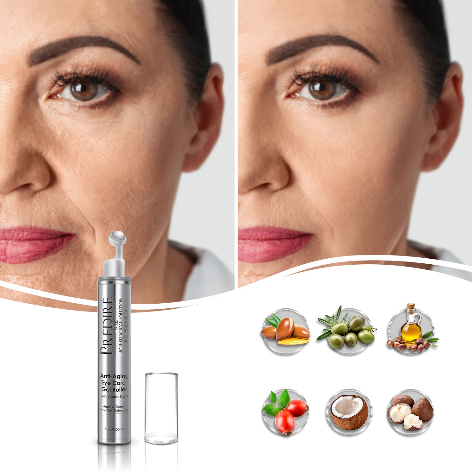 Intensive Rapid Renewal Eye Care Travel Size Anti Aging Gel Roller (Treats Puffiness and Dark Circles) - Image 3